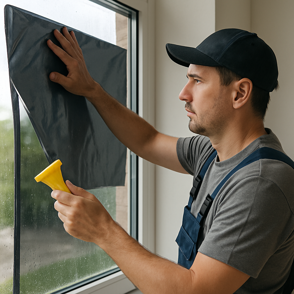 Professional installing window film