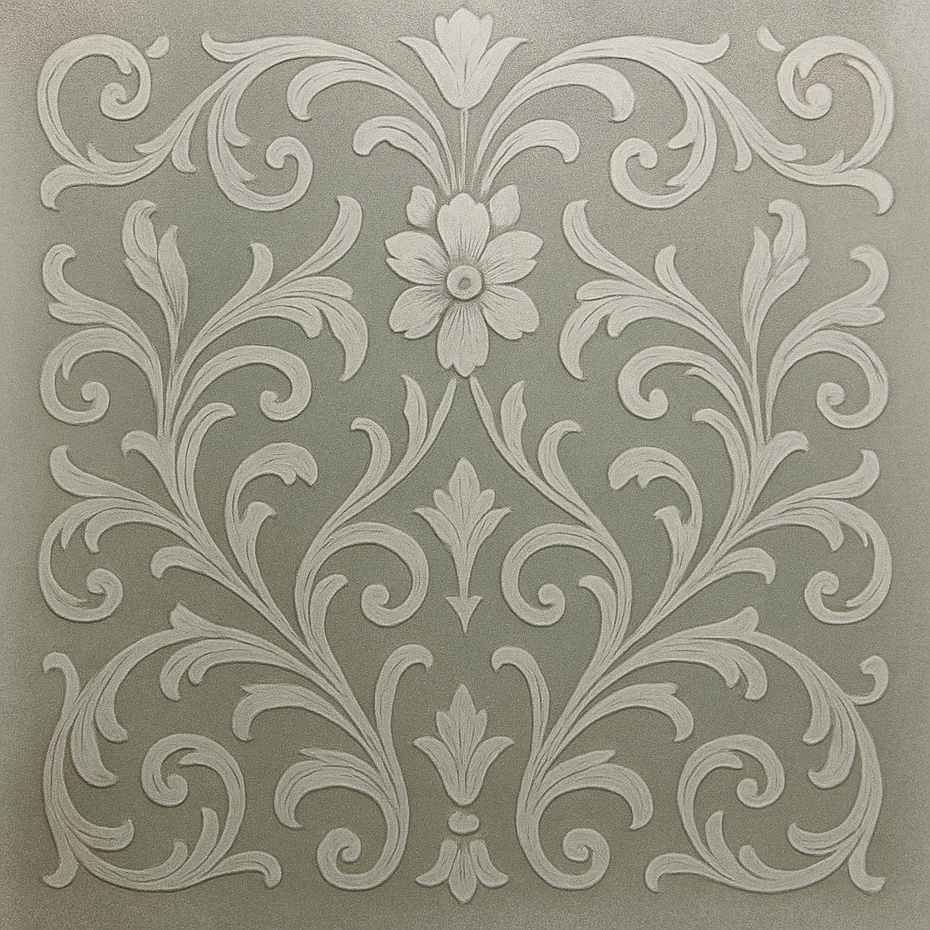 Etched glass design on bathroom window film