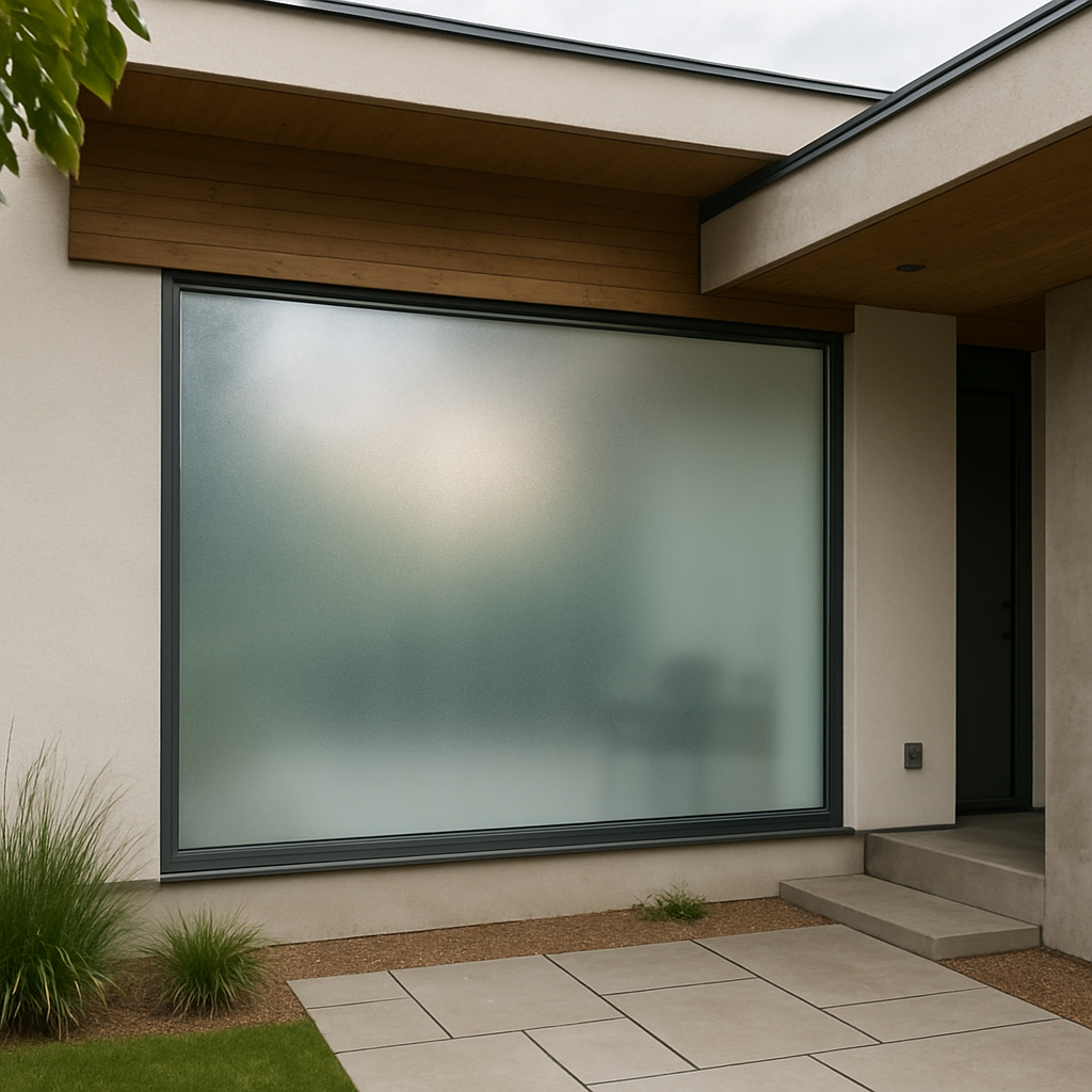 Modern home with frosted window film