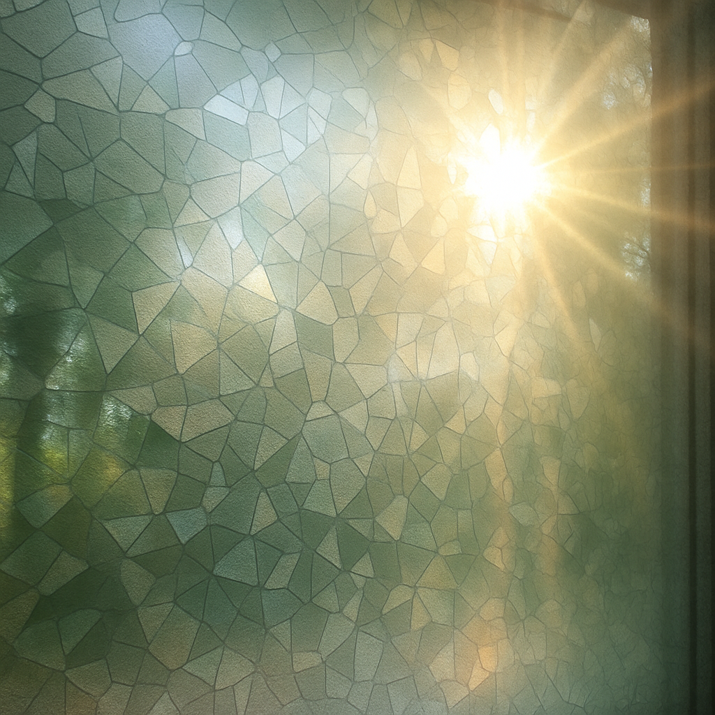 Sunlight filtering through privacy film