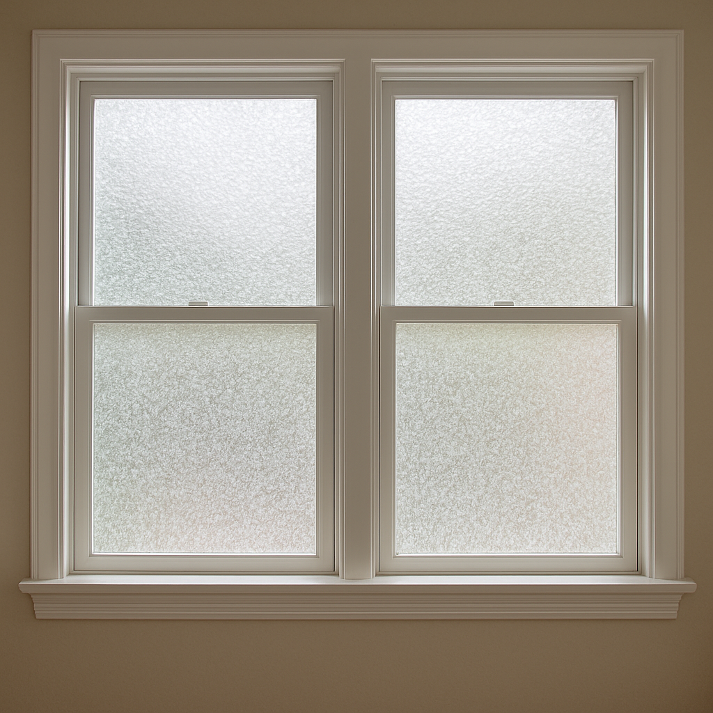 Privacy window film on residential windows