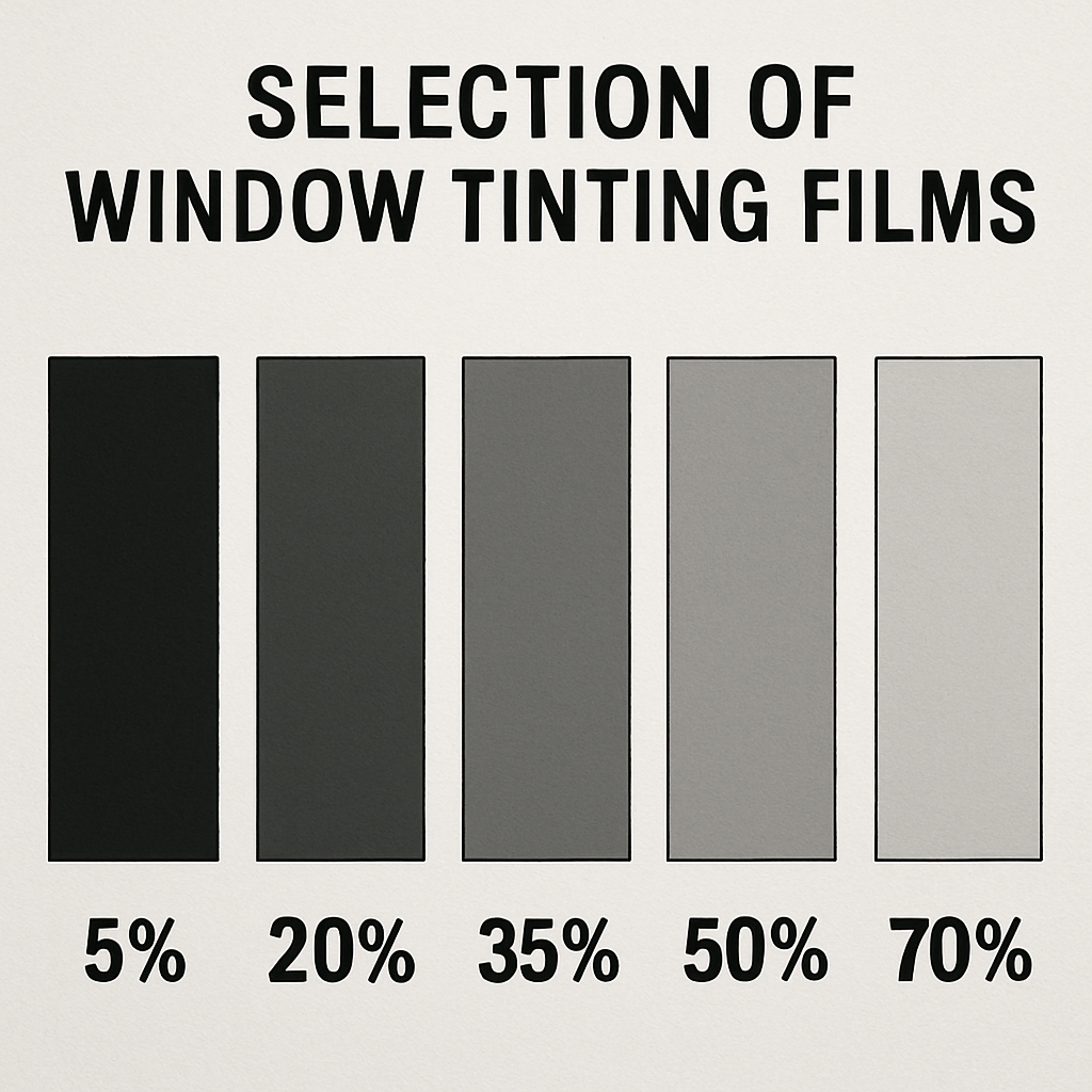 Selection of window tinting films