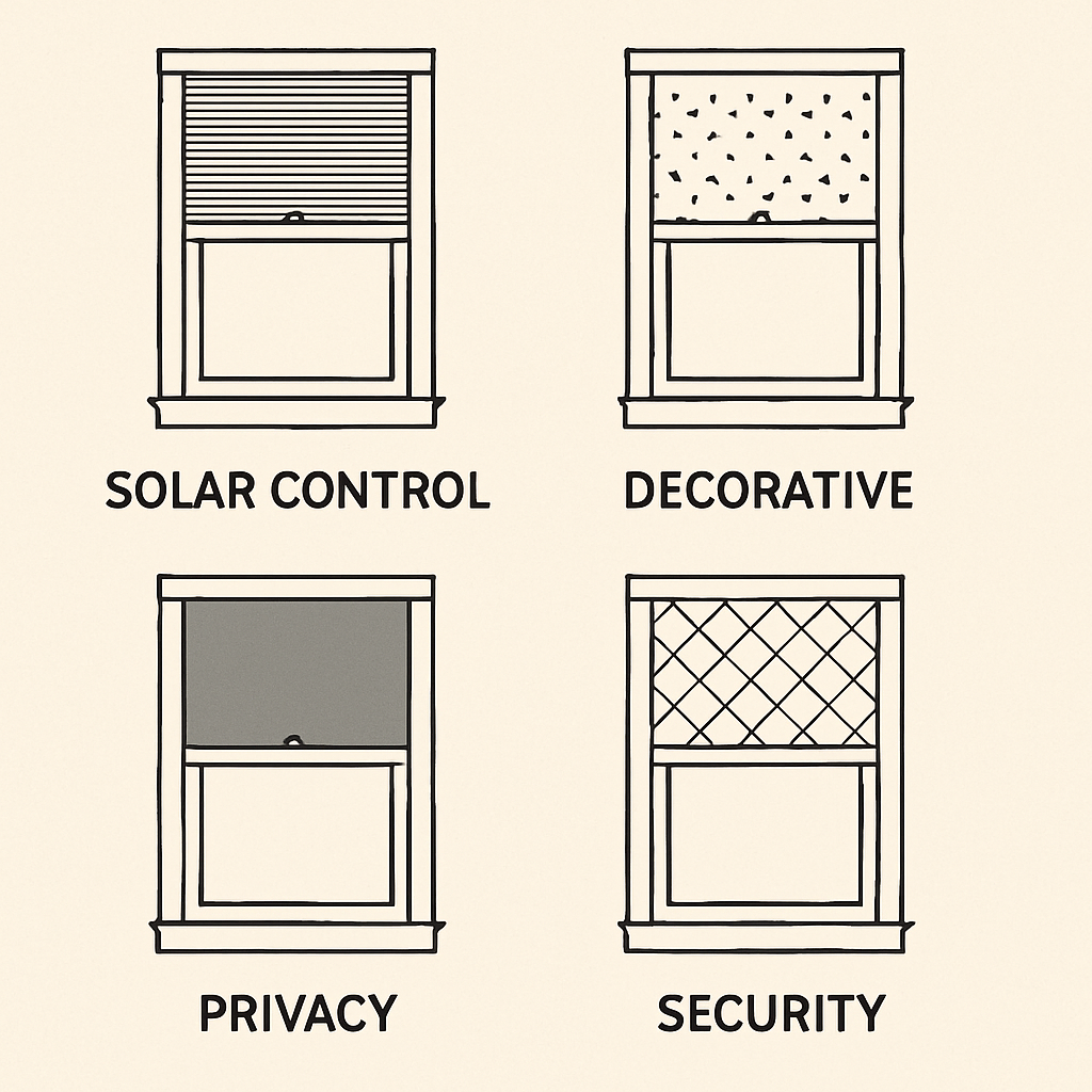 Different types of window film