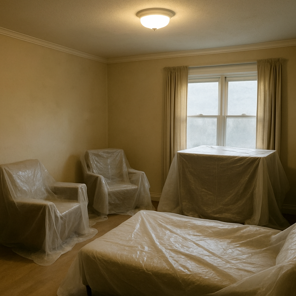 Room with protected furnishings